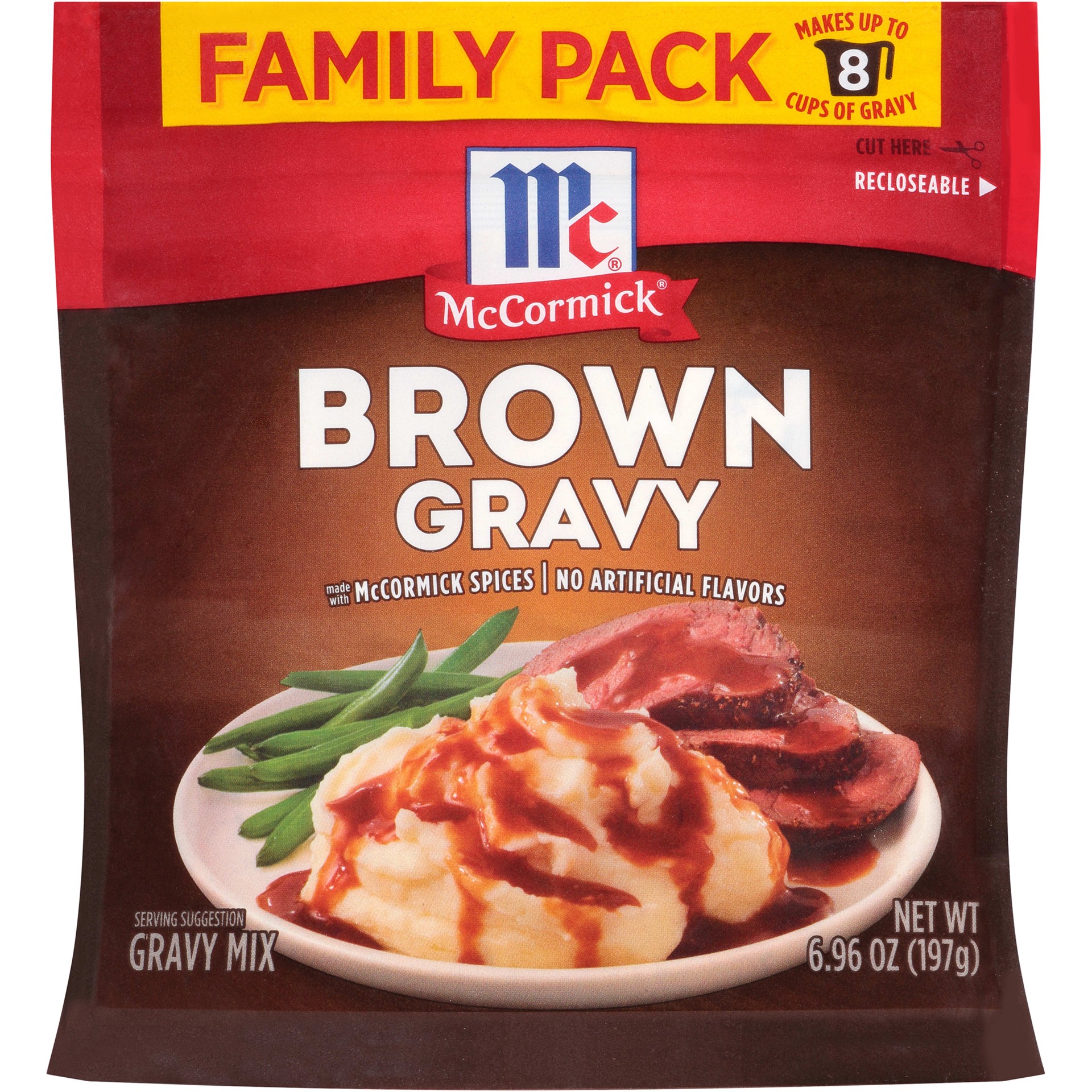 slide 1 of 8, McCormick Brown Gravy Mix - Family Pack, 6.96 oz