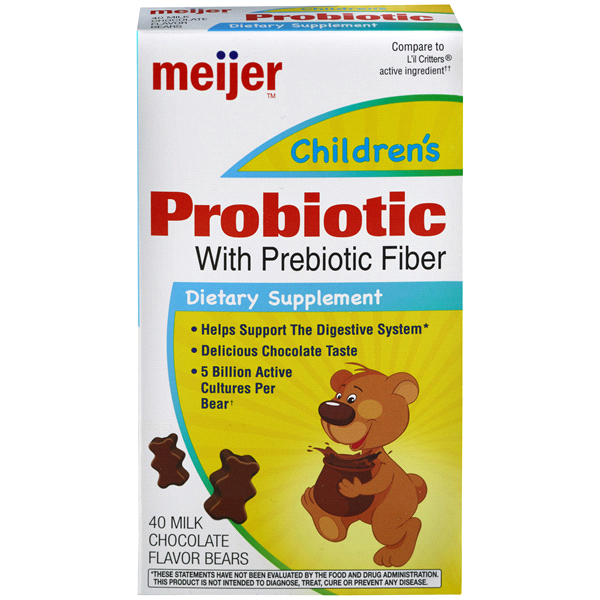 slide 1 of 1, Meijer Children's Prebiotic, Milk Chocolate Flavor Bears, 40 ct