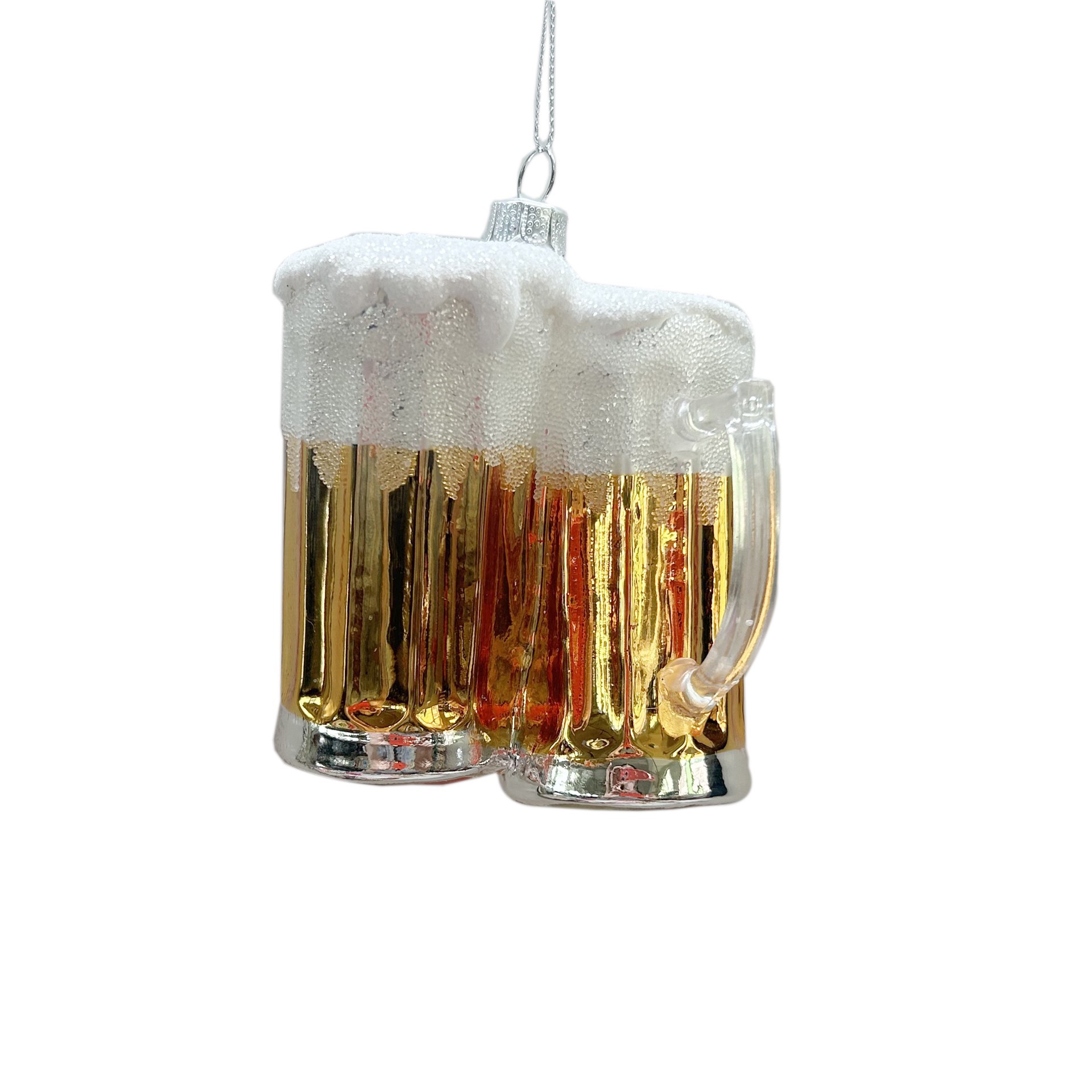 slide 2 of 2, 3.75" Beer Mugs Glass Ornament By Ashland, 3.75 in
