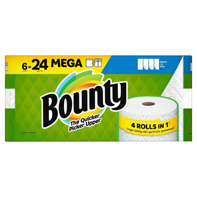 slide 2 of 17, Bounty Paper Towels Select-A-Size White, 6 Mega Rolls, 164 Sheets Per Roll, 6 ct