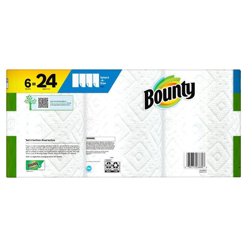 slide 14 of 17, Bounty Paper Towels Select-A-Size White, 6 Mega Rolls, 164 Sheets Per Roll, 6 ct