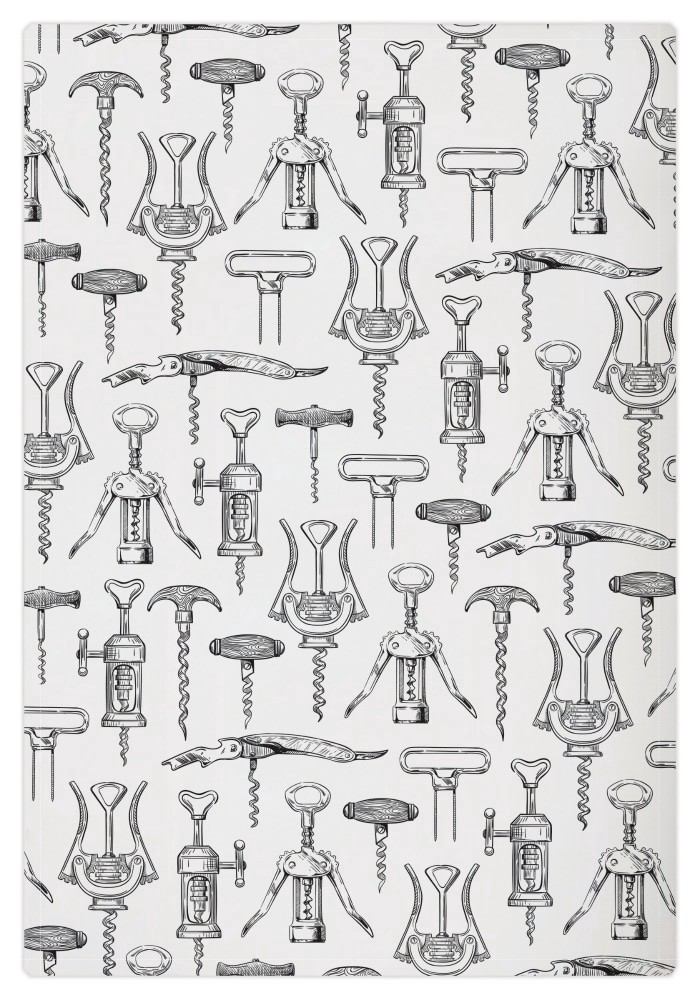 slide 1 of 1, Mukitchen Cotton Designer Print Kitchen Towel - Corkscrews, 20 in x 30 in