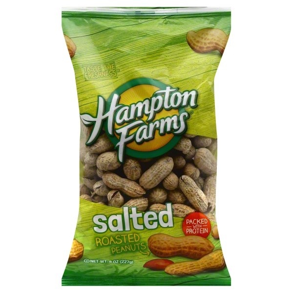 slide 1 of 1, Hampton Farms Premium Salted Peanuts, 8 oz