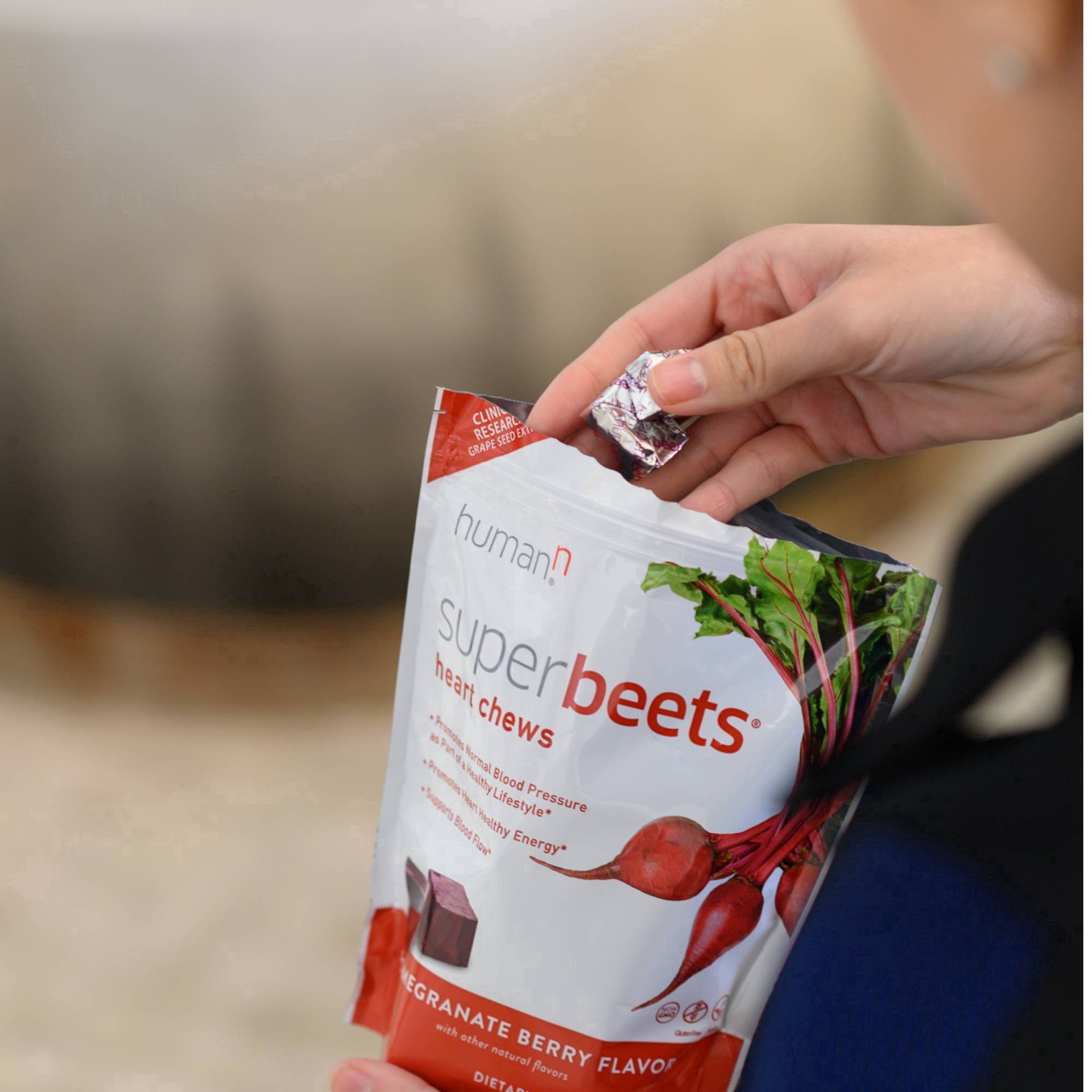 slide 4 of 42, SuperBeets Superbeets Pomegranate Berry Flavor Heart Chews 60 Chews, 1 ct