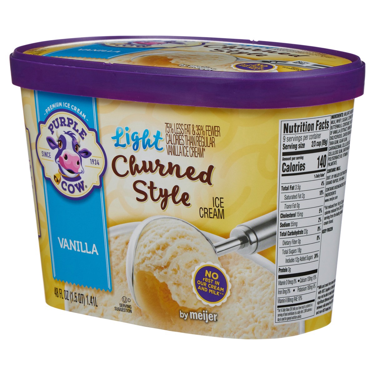 slide 9 of 25, Purple Cow Lightly Churned Vanilla Ice Cream, 1.5 qt