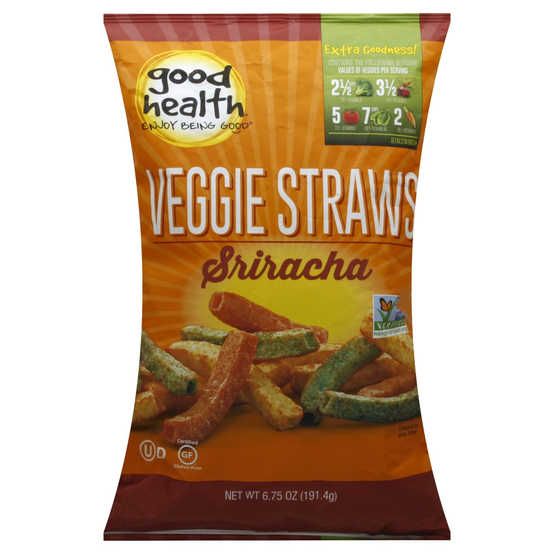 slide 1 of 5, Good Health Sriracha Veggie Straws, 6.75 oz