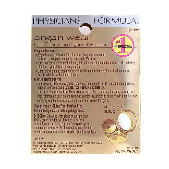 slide 2 of 3, Physicians Formula Argan Wear Glow-Renewing Argan Bronzer - Light, 1 ct