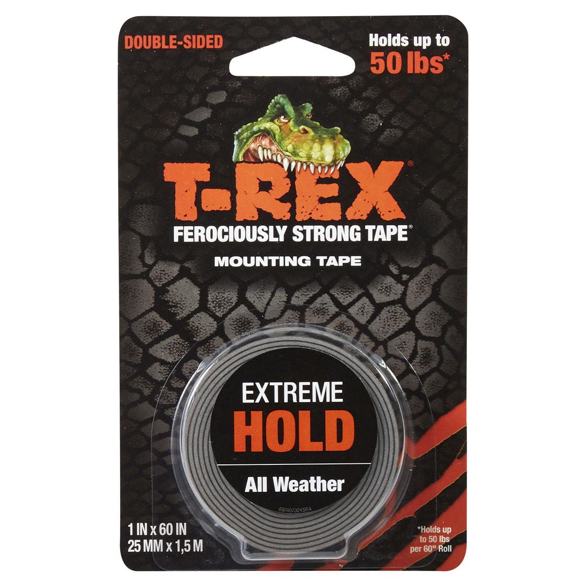 slide 1 of 5, T-REX Extreme Hold Mounting Tape - 1 in. x 60 in., 1 ct