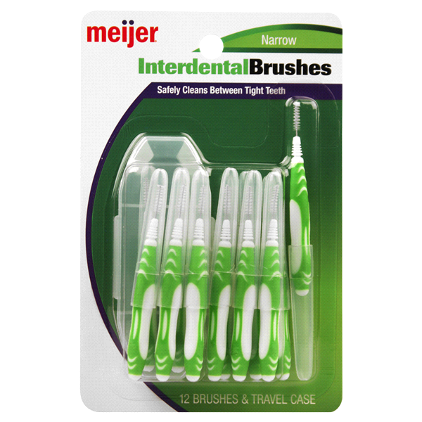 slide 1 of 3, Meijer Interdental Brushes, Narrow, 12 ct