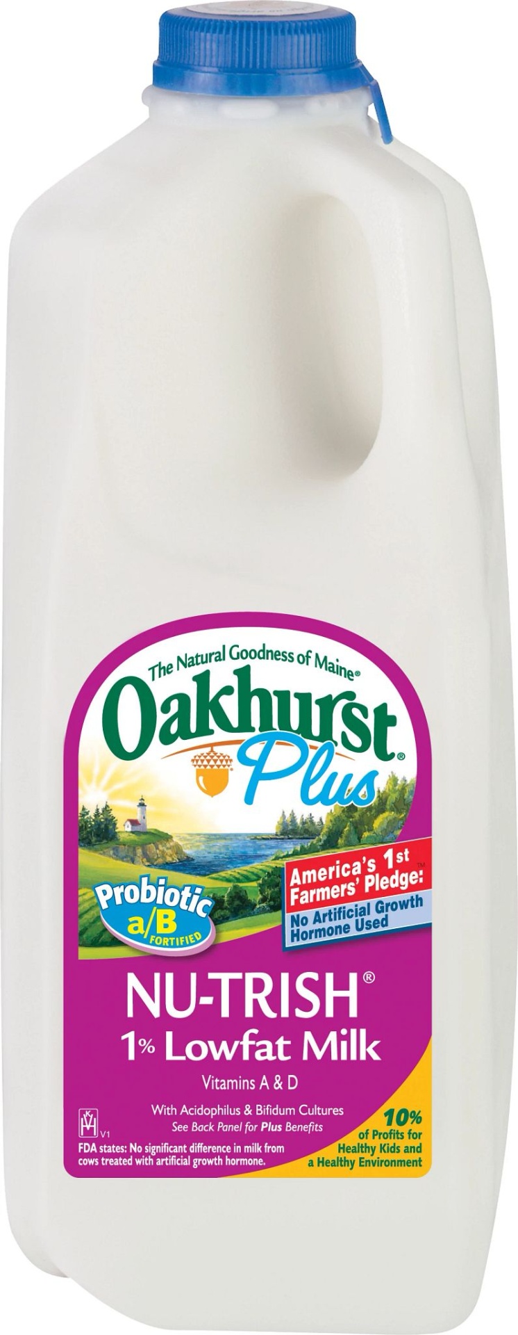 slide 1 of 1, Oakhurst Nu-trish 1% Lowfat Milk Half Gallon, 1/2 gal