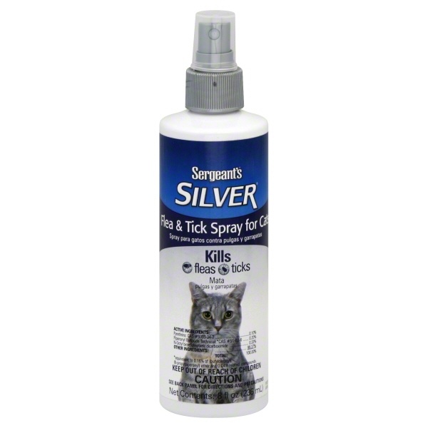 slide 1 of 2, Sergeant's Silver Flea & Tick Spray For Cats Bottle, 8 fl oz