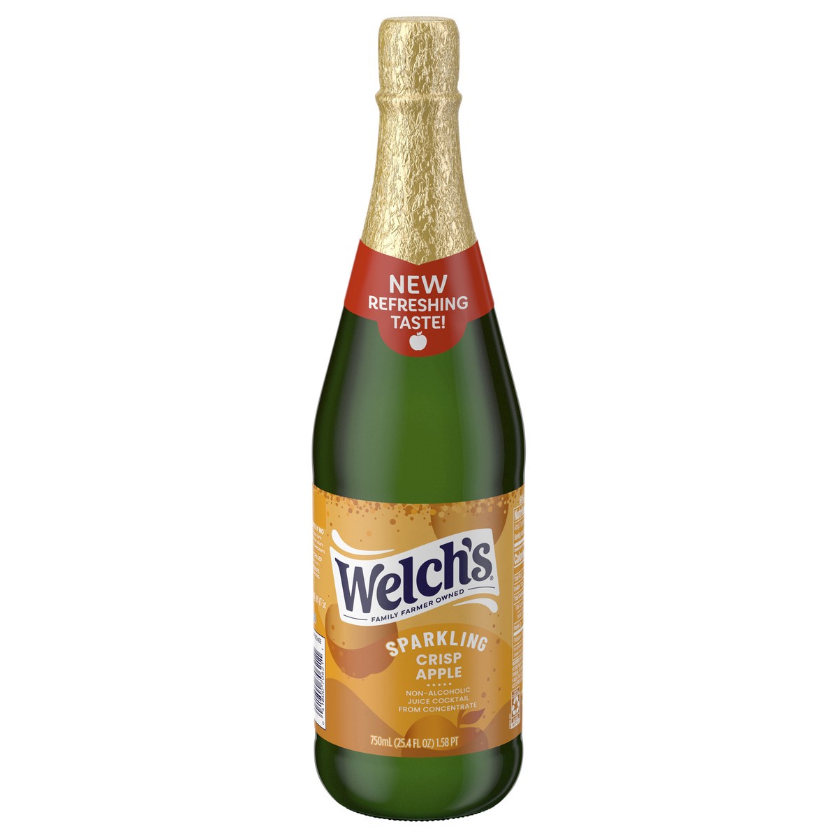 slide 1 of 7, Welch's Non-Alcoholic Sparkling Juice Cocktail, Crisp Apple, 25.4 fl oz Bottle, 25.4 fl oz