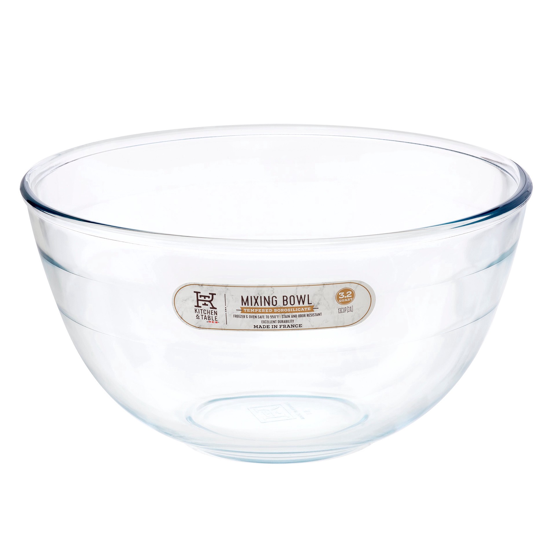 slide 1 of 1, Kitchen & Table by H-E-B Tempered Borosilicate Mixing Bowl, 3.2 qt