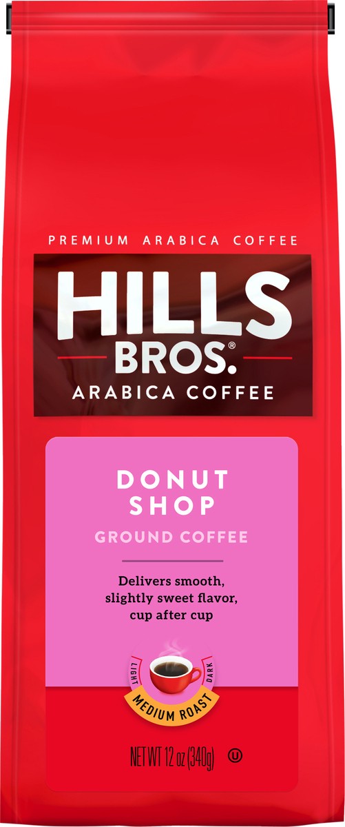 slide 1 of 1, Hills Bros. Medium Roast Ground Arabica Donut Shop Coffee - 12 oz, 12 oz