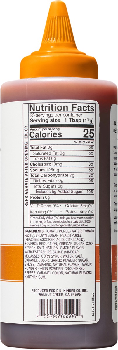 slide 6 of 9, Kinder's Bourbon Peach BBQ Wing Sauce, 15.5 oz
