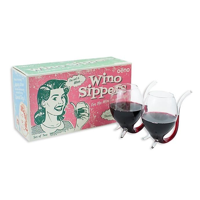 slide 1 of 1, Oenophilia Stemless Wino Sippers, 2 ct