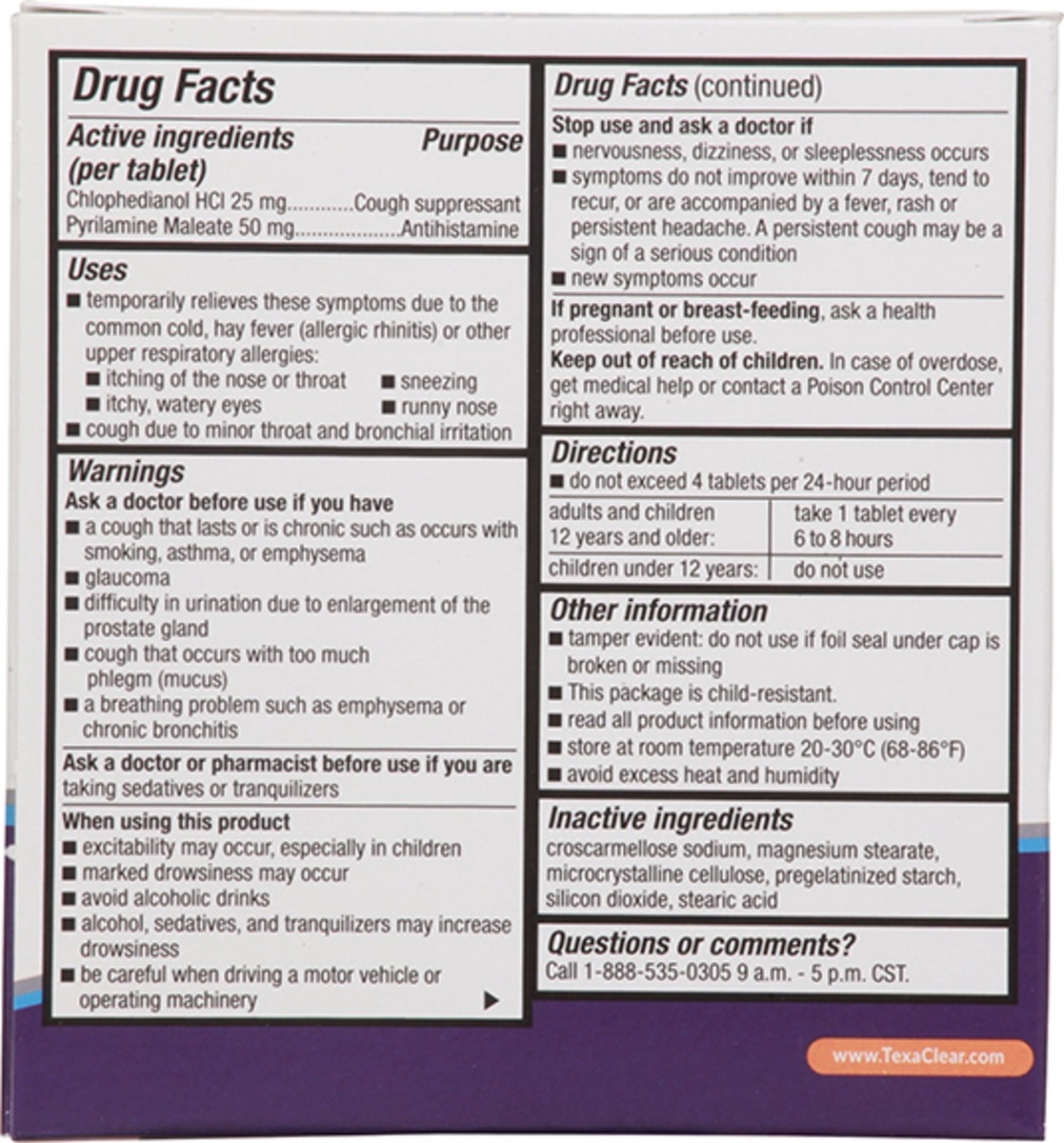 slide 4 of 9, Texa Clear Tablets Fast Acting Allergy Relief 30 ea, 30 ct