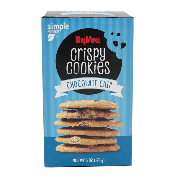 slide 1 of 1, Hy-Vee Chocolate Chip Crispy Cookies, 6 oz