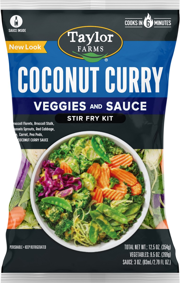 slide 3 of 3, Taylor Farms Veggies and Sauce Coconut Curry Stir Fry Kit 12.5 oz, 12.5 oz