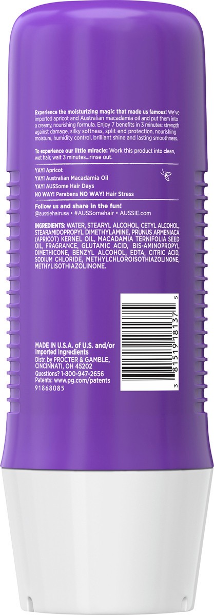 slide 2 of 3, Aussie Paraben-Free Total Miracle 3 Minute Miracle Conditioner w/ Apricot for Damaged Hair, 8.0 fl oz, 8 fl oz