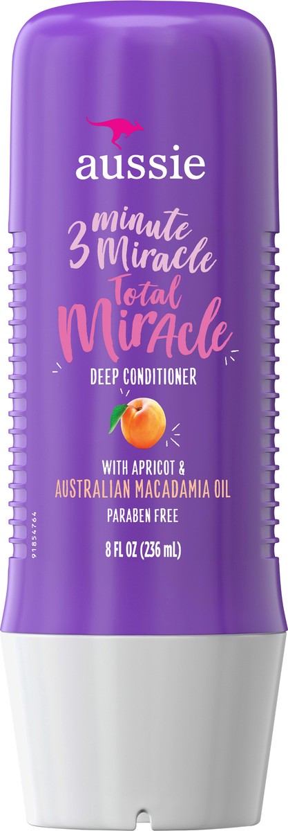 slide 3 of 3, Aussie Paraben-Free Total Miracle 3 Minute Miracle Conditioner w/ Apricot for Damaged Hair, 8.0 fl oz, 8 fl oz