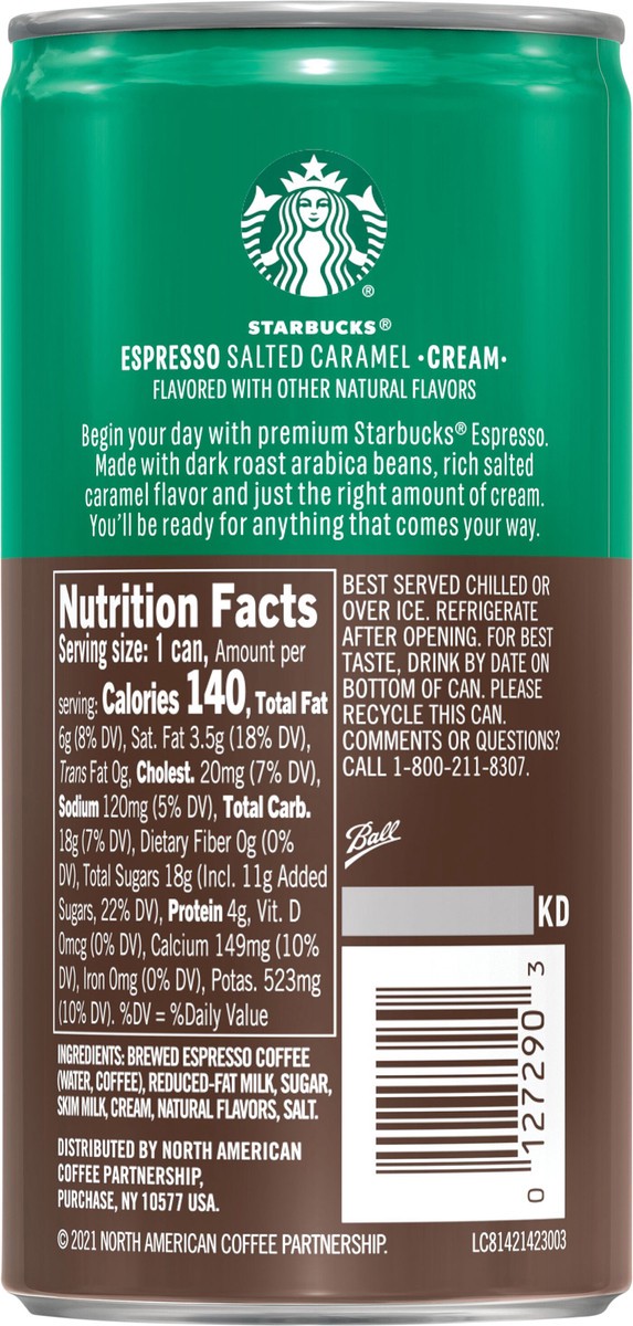 slide 4 of 8, Starbucks Doubleshot Espresso Premium Espresso Beverage Espresso & Salted Caramel Cream - 6.5 fl oz, 6.5 fl oz