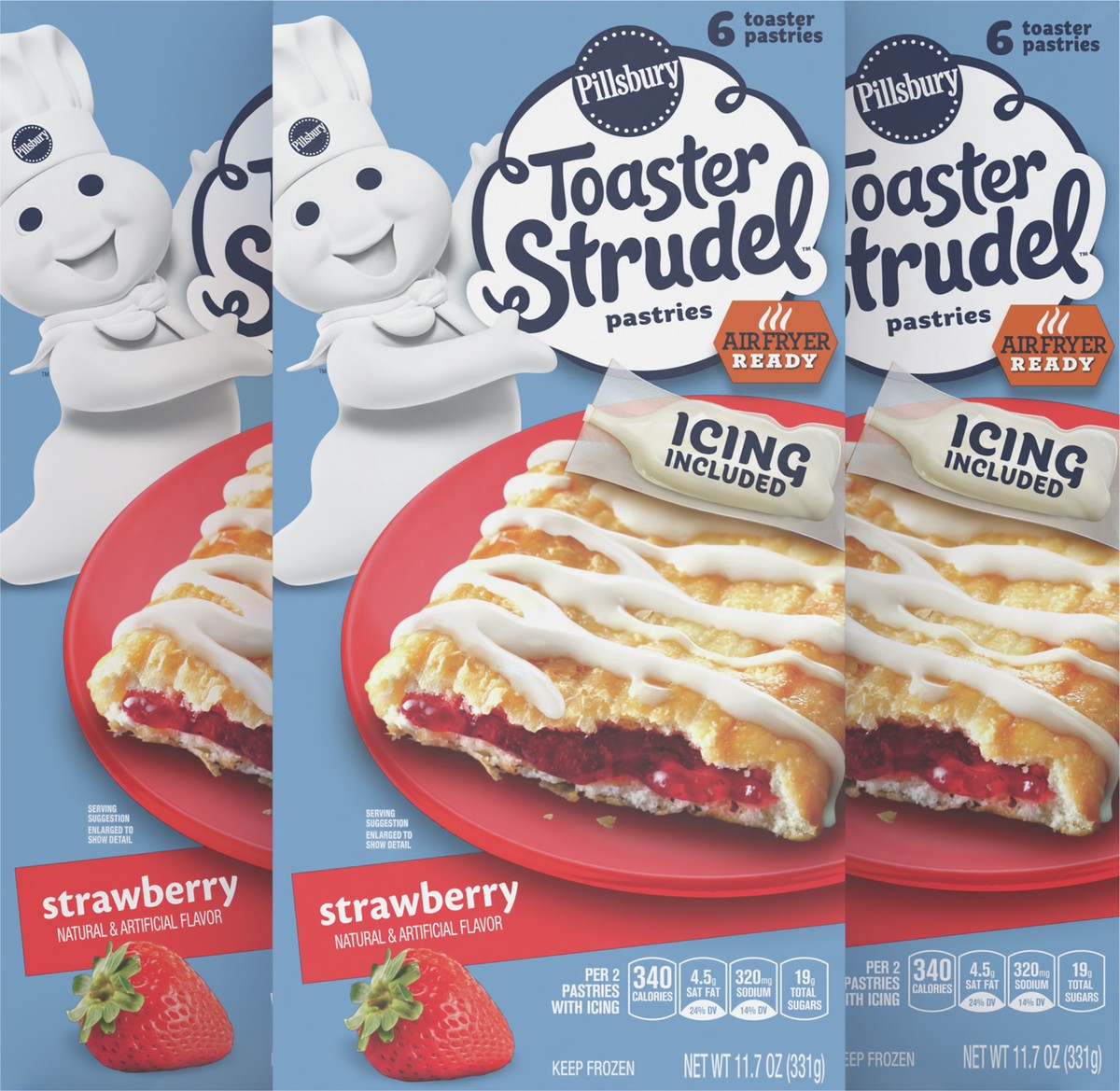 slide 4 of 10, Pillsbury Strawberry Toaster Strudel Pastries With Icing Packets, 30 Pastries, 58.5 oz, 5 ct