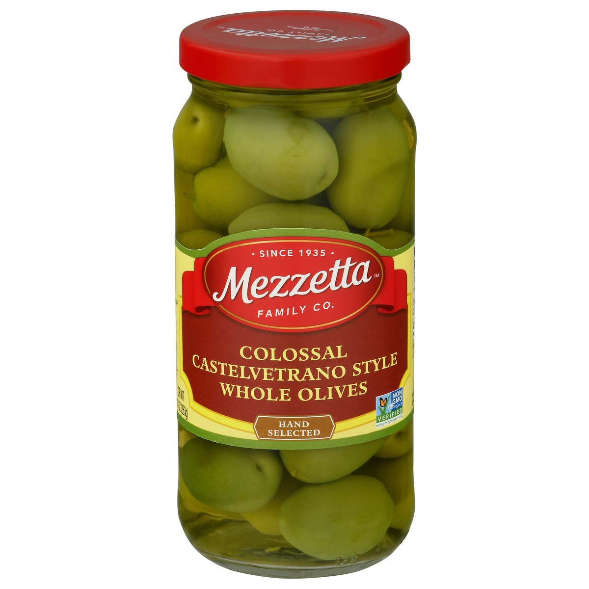 slide 1 of 1, Mezzetta Olives, Whole, Colossal, Castelvetrano Style, 10 oz