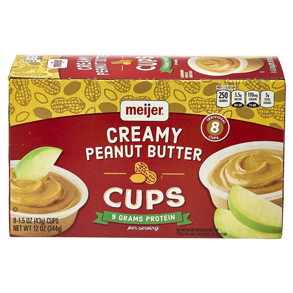 slide 1 of 1, Meijer Creamy Peanut Butter To Go Cups /, 8 ct; 1.5 oz