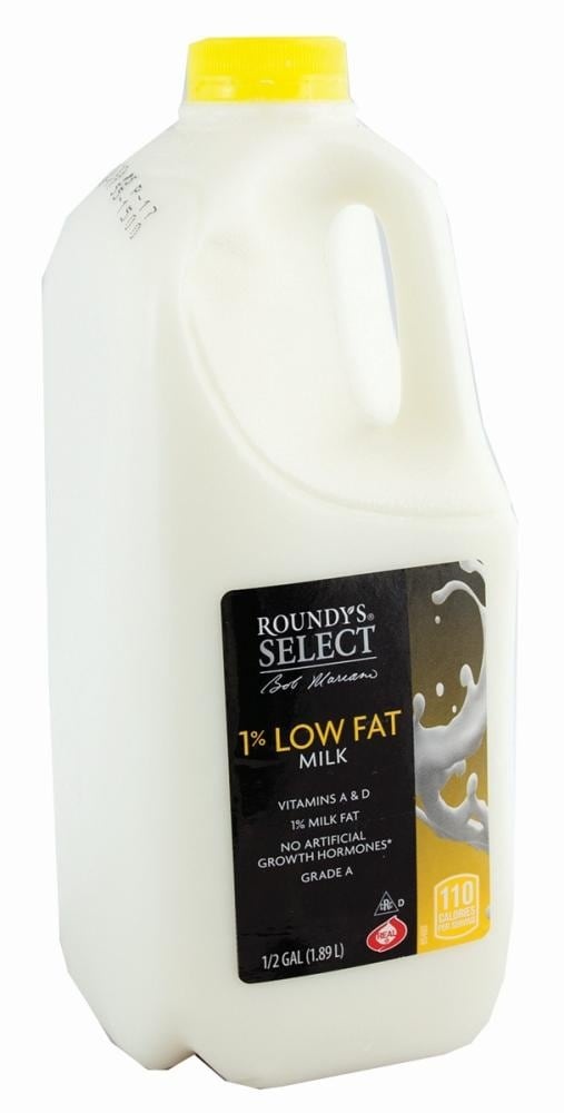 slide 1 of 1, Roundy's Roundys Select 1 Low Fat Milk, 12 gal