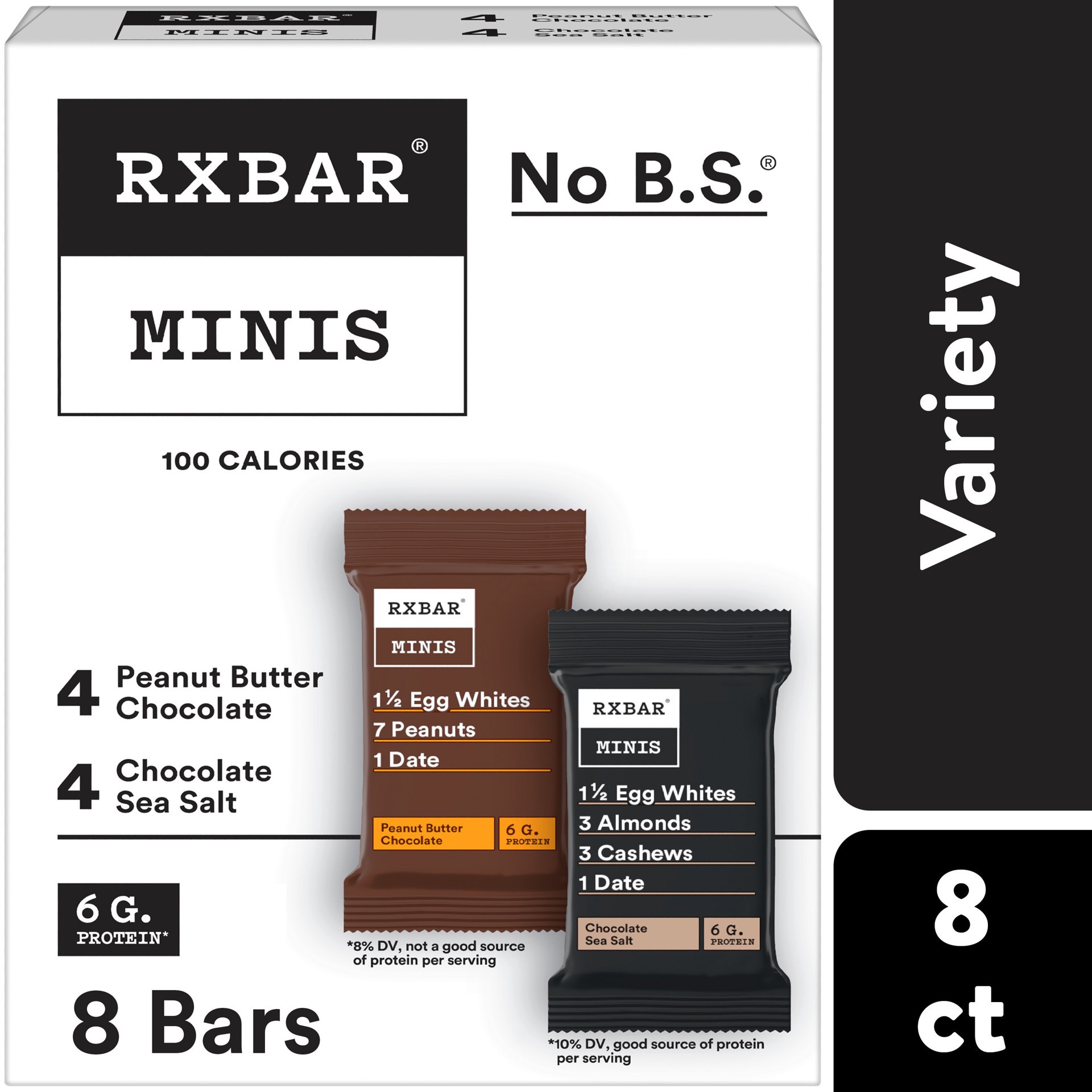 slide 1 of 5, RXBAR Minis Protein Bars, Protein Snack, Snack Bars, Variety Pack, 7.3oz Box, 8 Bars, 7.3 oz