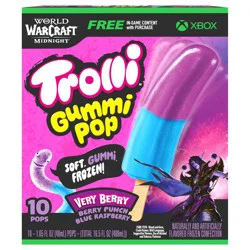 Trolli Frozen Gummi Pops Sour Gummy Candy Frozen Snacks, Very Berry, 10 count