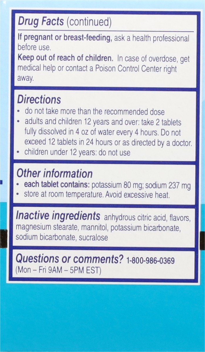 slide 8 of 13, Alka-Seltzer PowerFast Fizz Maximum Strength Cool Blueberry Pomegranate Flavor Cough & Chest Congestion 24 ea, 24 ct
