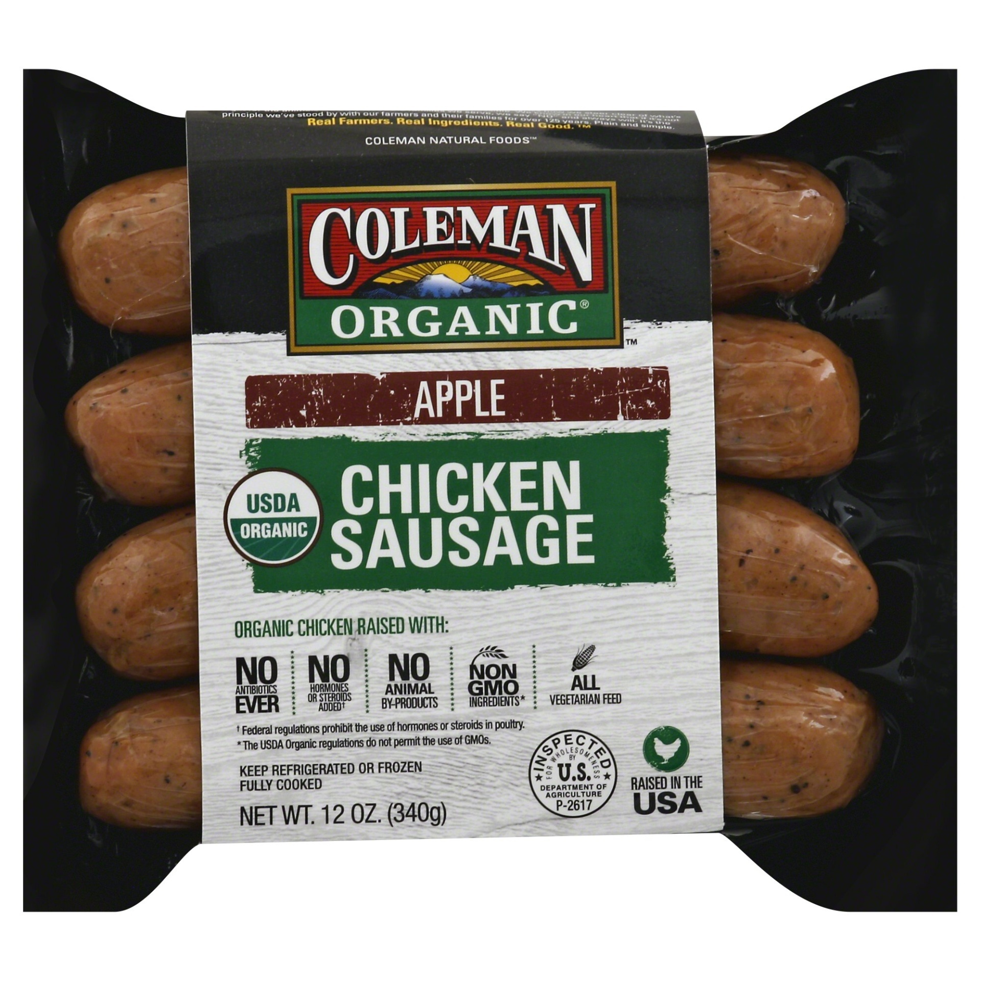 slide 1 of 1, Coleman Organic Spinach Chicken Sausage, 12 oz