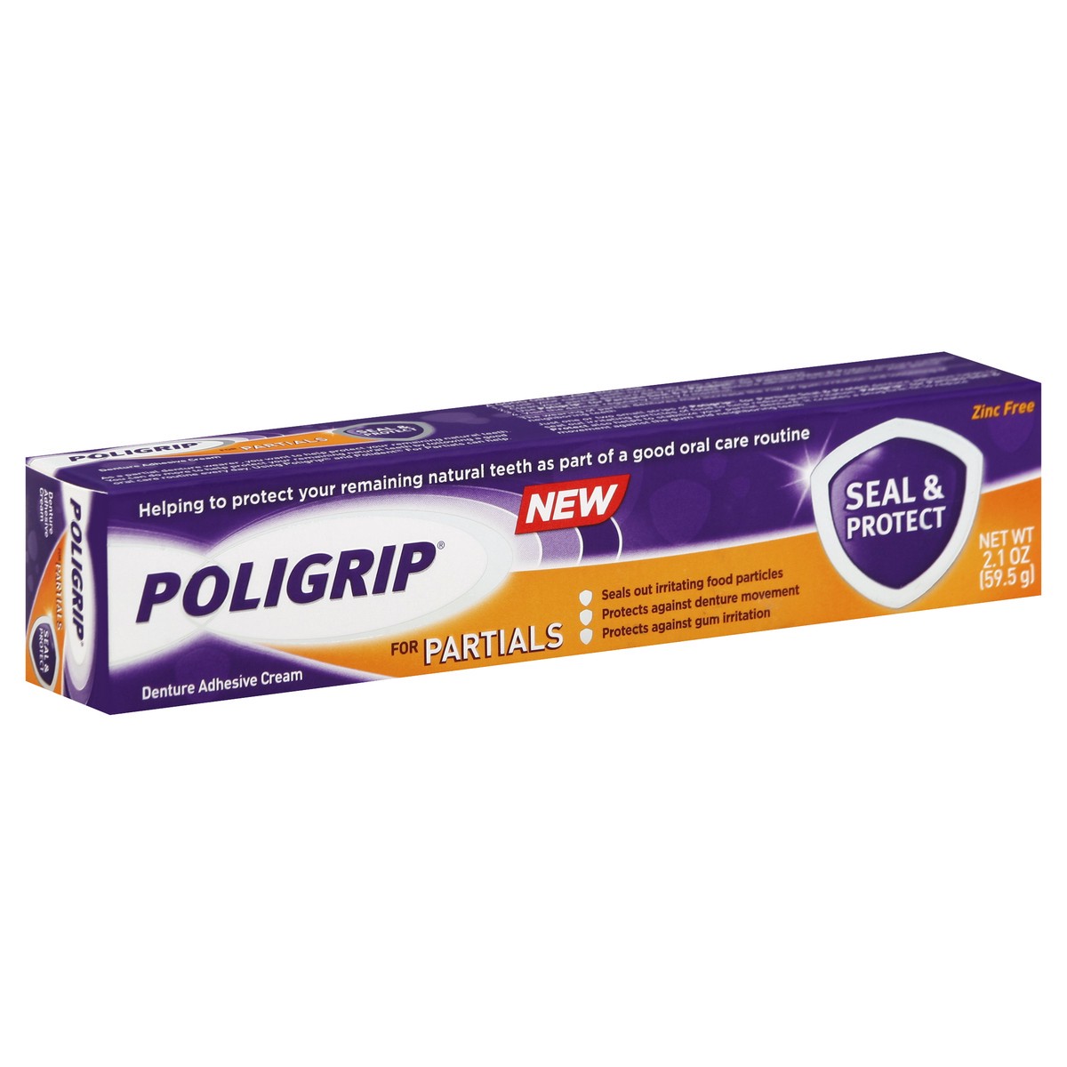 slide 5 of 5, Poligrip Denture Adhesive Cream 2.1 oz, 2.1 oz