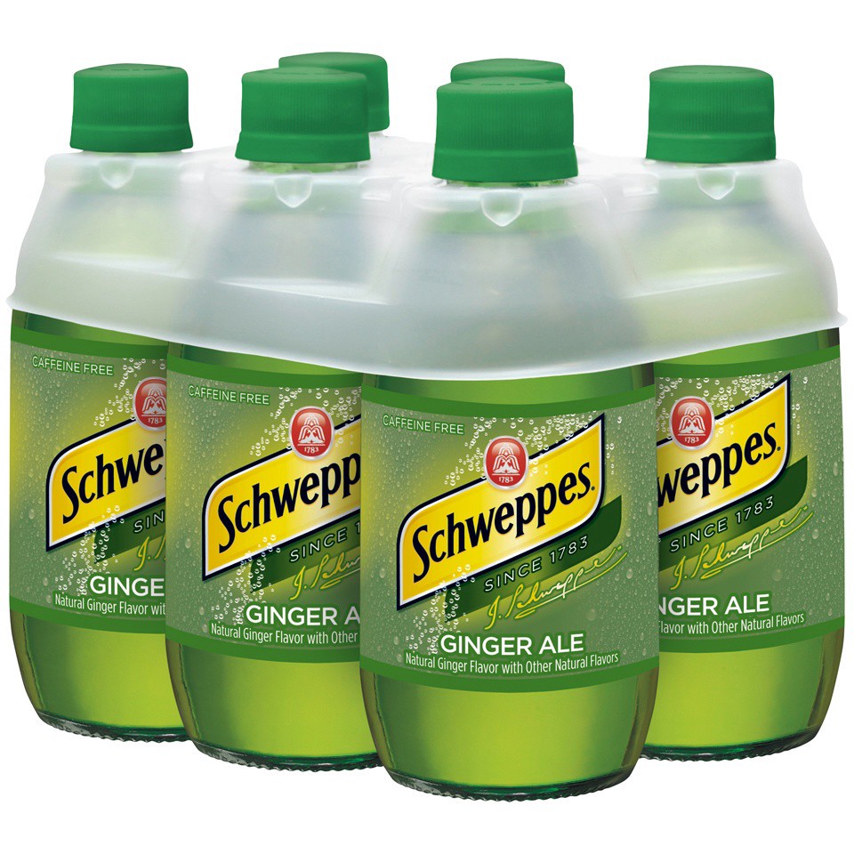 slide 3 of 3, Schweppes Ginger Ale Soda, 10 fl oz glass bottles, 6 pack, 6 ct; 10 fl oz