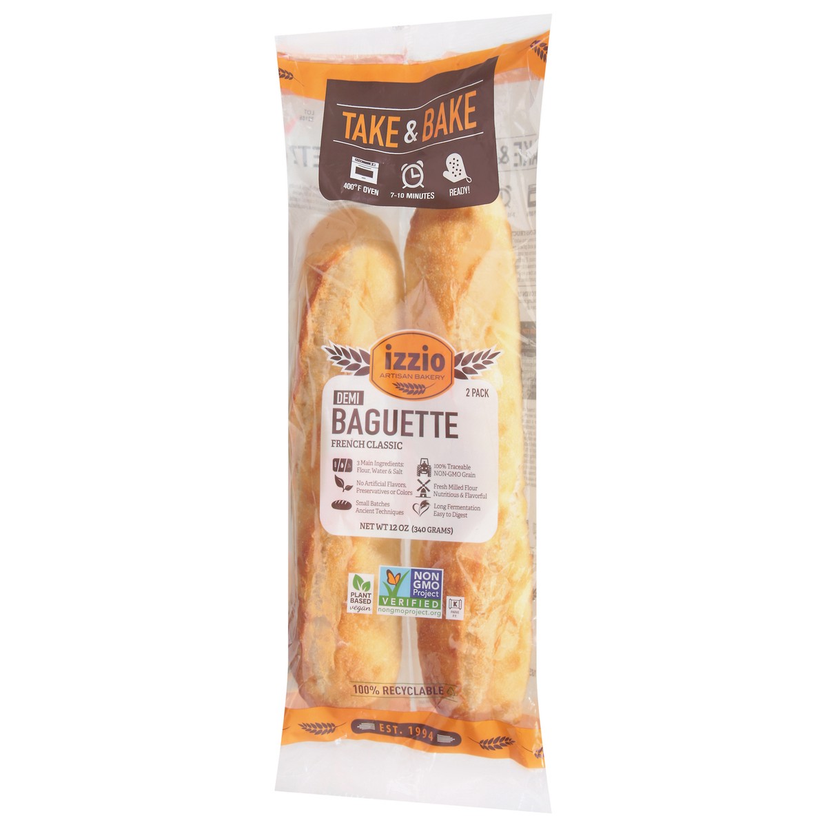 slide 3 of 12, Izzio Artisan Bakery French Classic Baguette 12 oz, 12 oz
