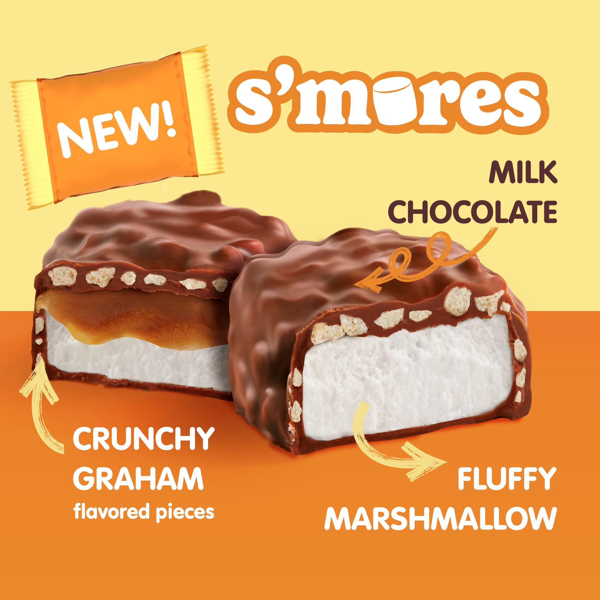 slide 2 of 4, WHITMAN'S S'Mores Caramel Milk Chocolate Candy Bag, 7.3 oz