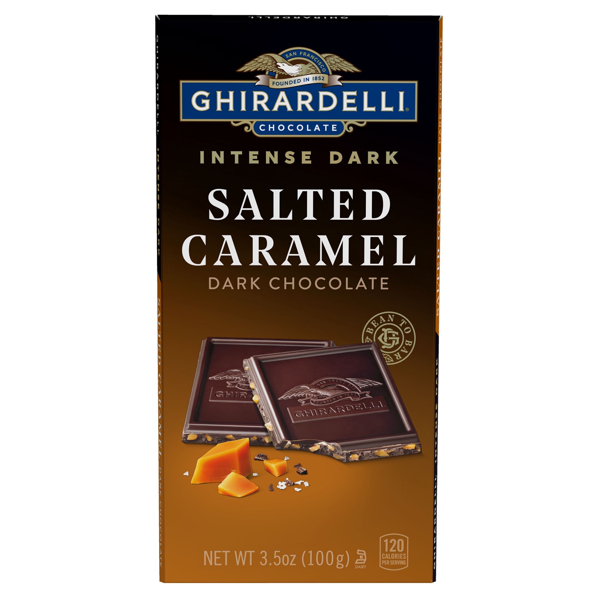 slide 1 of 8, Ghirardelli Intense Dark Cascade Caramel Bar - 3.5 Oz, 3.5 oz