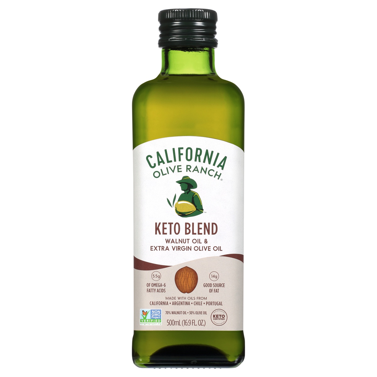 slide 1 of 1, California Olive Ranch® Keto Blend Walnut Oil  & Extra Virgin Olive Oil 16.9 fl. oz. Bottle, 16.9 fl oz