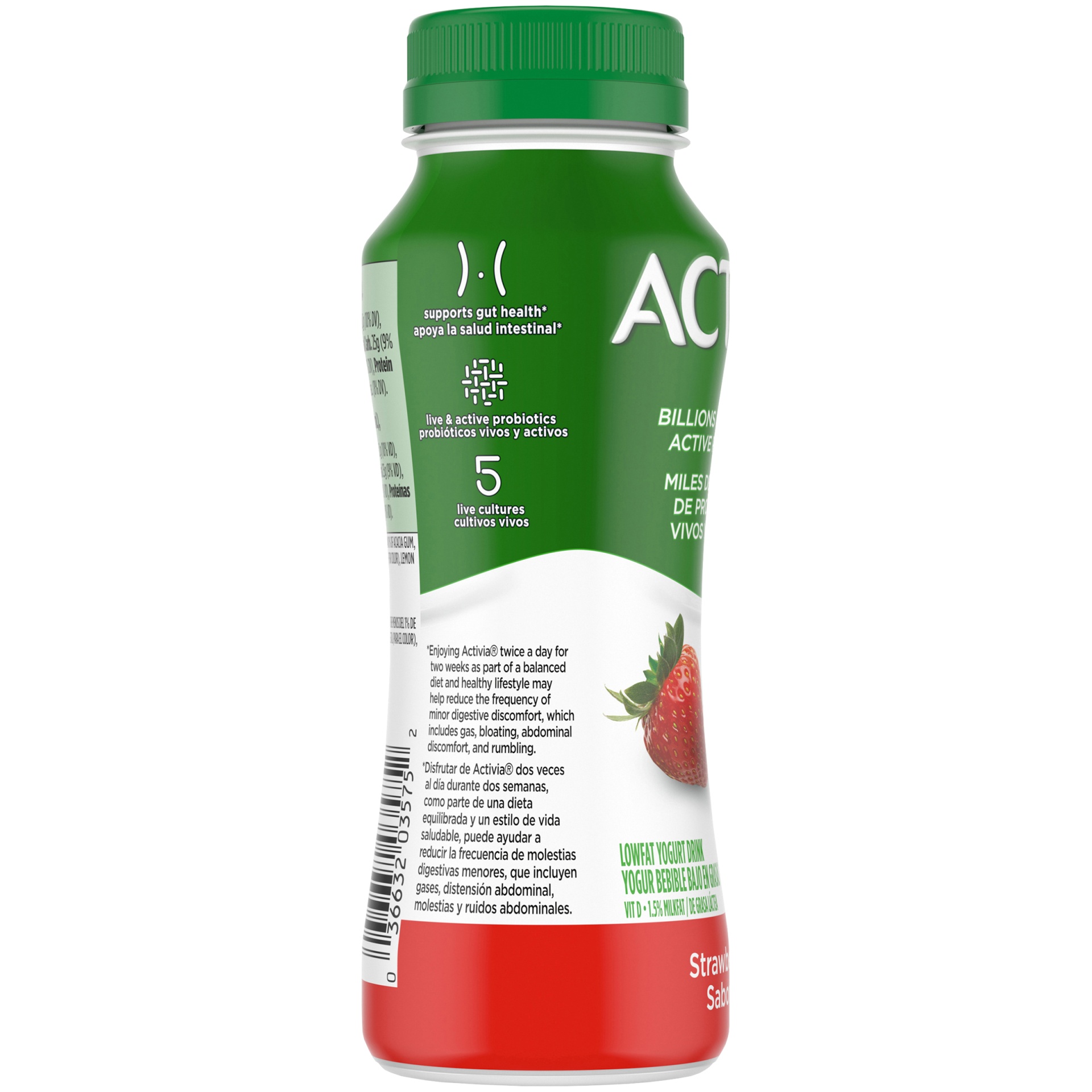 slide 3 of 7, Activia Probiotic Strawberry Dairy Drink, 7 fl oz