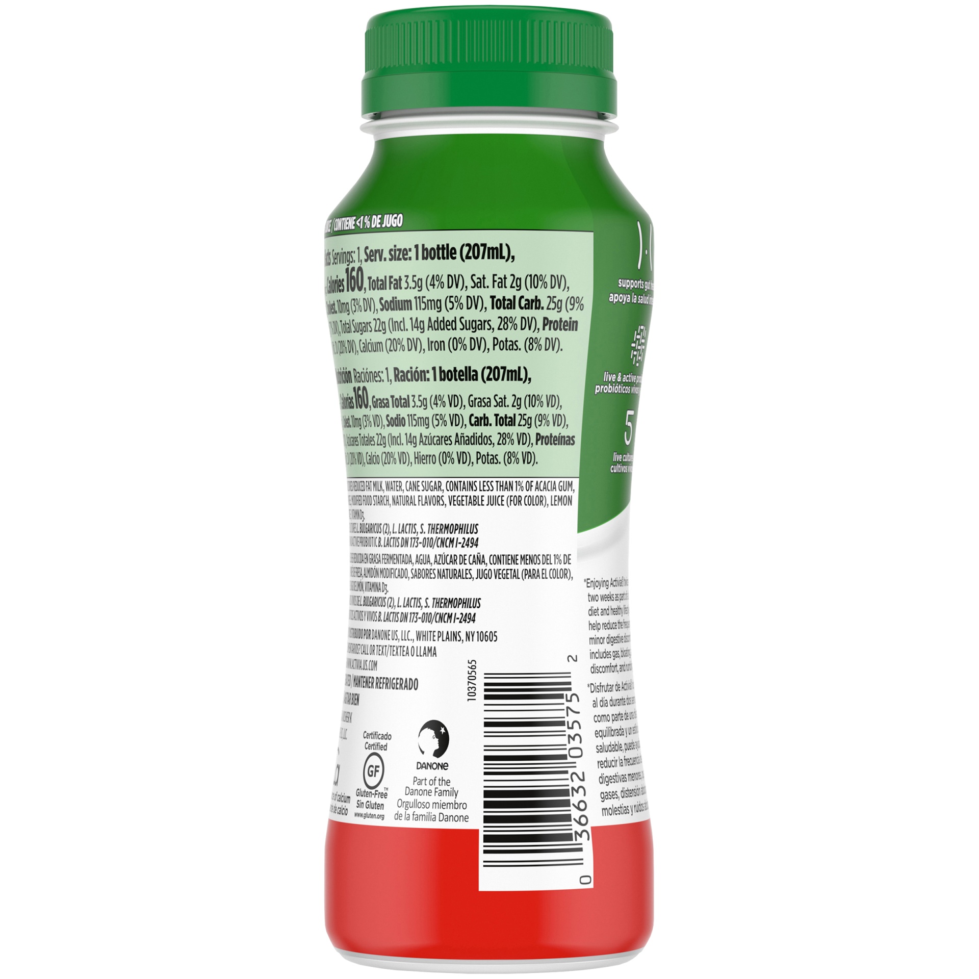 slide 4 of 7, Activia Probiotic Strawberry Dairy Drink, 7 fl oz