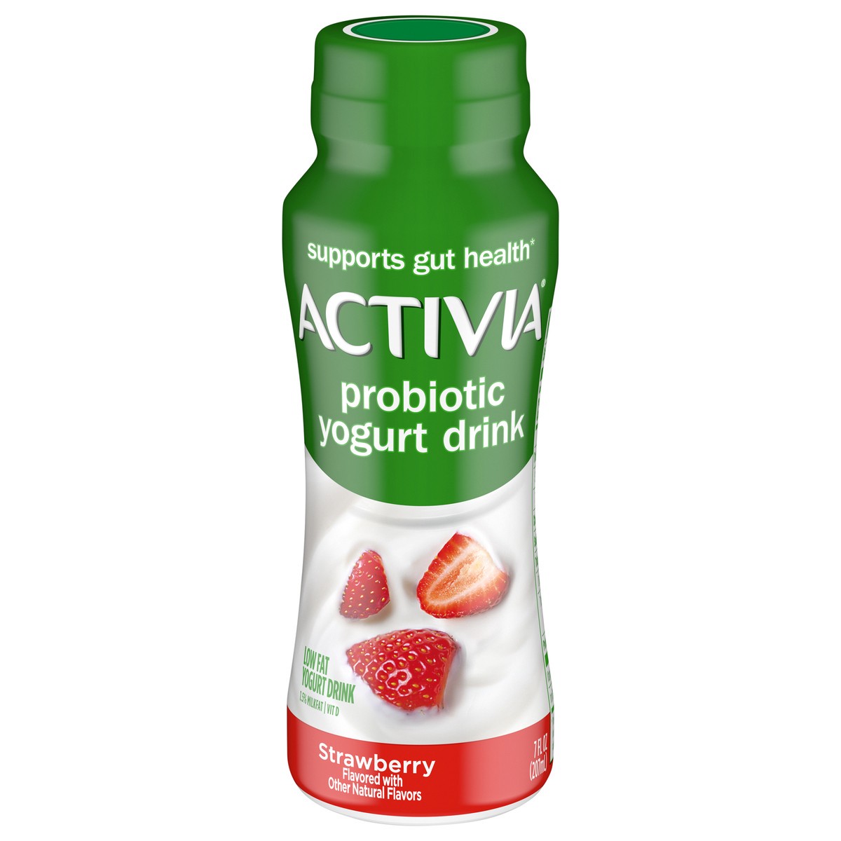 slide 1 of 4, Activia Strawberry Probiotic Lowfat Yogurt Drink, Delicious Probiotic Yogurt Drink to Help Support Gut Health, 7 FL OZ, 7 fl oz