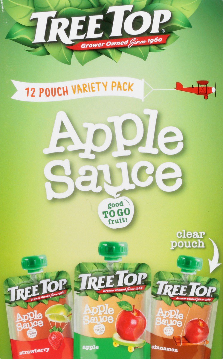 slide 2 of 9, Tree Top Apple/Cinnamon/Strawberry Apple Sauce Variety Pack 12 - 3.2 oz Pouches, 12 ct