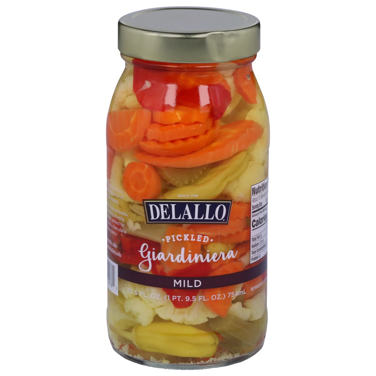 slide 1 of 1, DeLallo Mild Pickled Giardiniera 25.5 fl oz, 25.5 fl oz