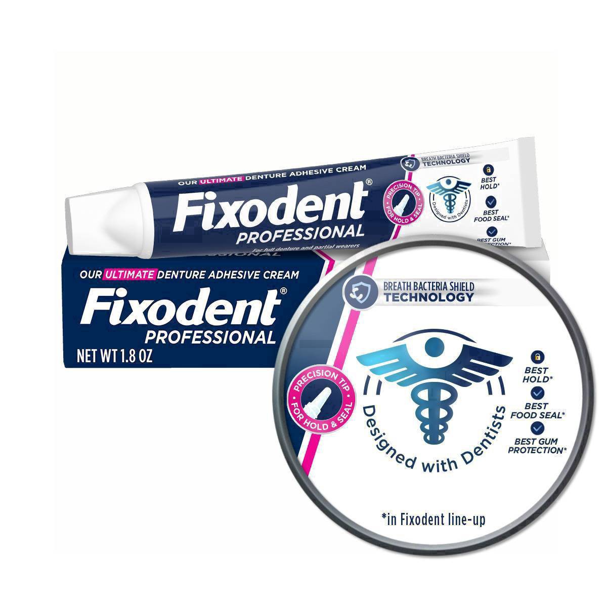 slide 13 of 72, Fixodent Professional Ultimate Denture Adhesive Cream for Full and Partial Dentures, 1.8 oz