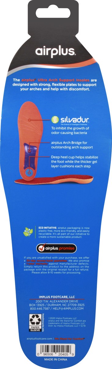 slide 8 of 8, Airplus Men's Ultra Arch Support Orthotic Insoles, 1 ct