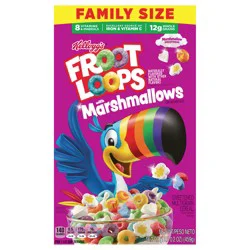 Kellogg''s Froot Loops Breakfast Cereal, Kids Cereal, Family Breakfast, Family Size, Original with Marshmallows, 16.2oz Box (1 Box)