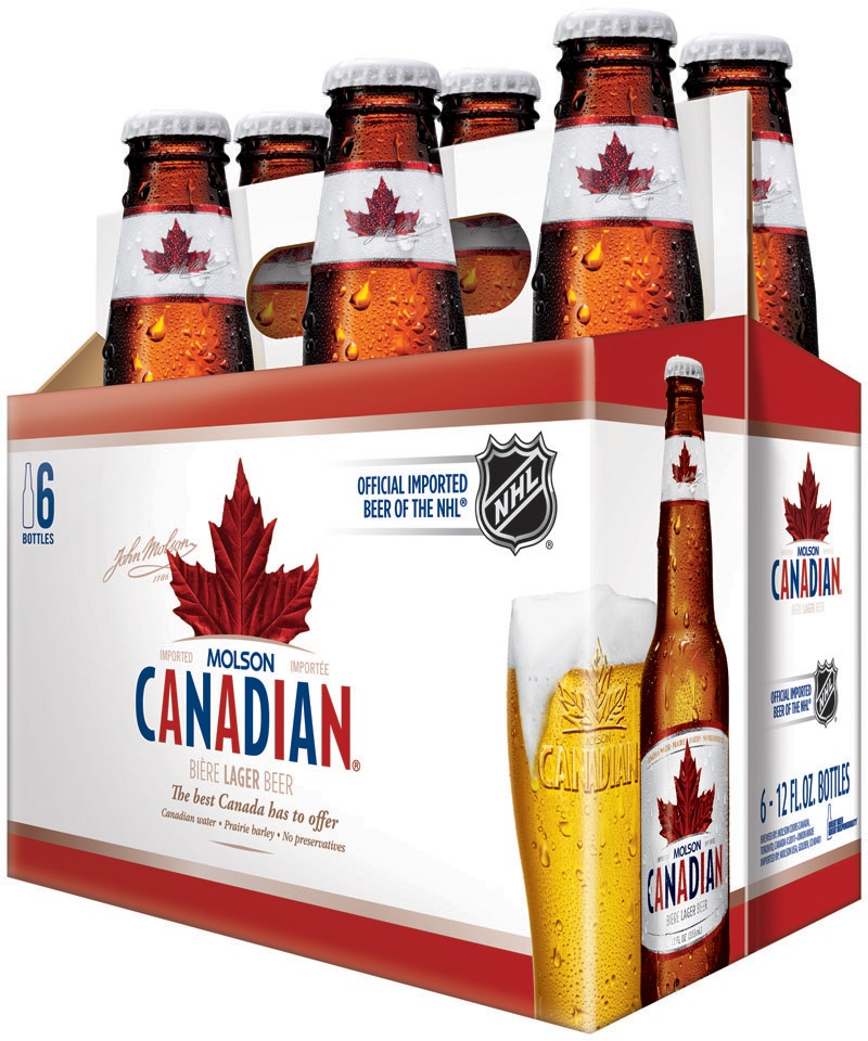 slide 2 of 2, Molson Canadian Lager Beer Bottles, 6 ct; 12 oz
