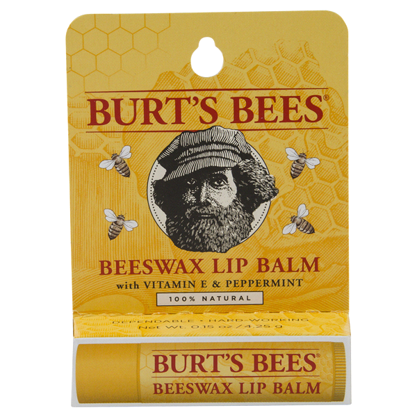 slide 1 of 1, Burt's Bees Lip Balm, Beeswax Blister Box, 0.15 oz